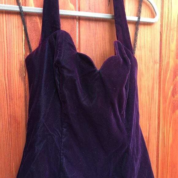 Purple velvet VINTAGE 90’s dress - Picture 2 of 8
